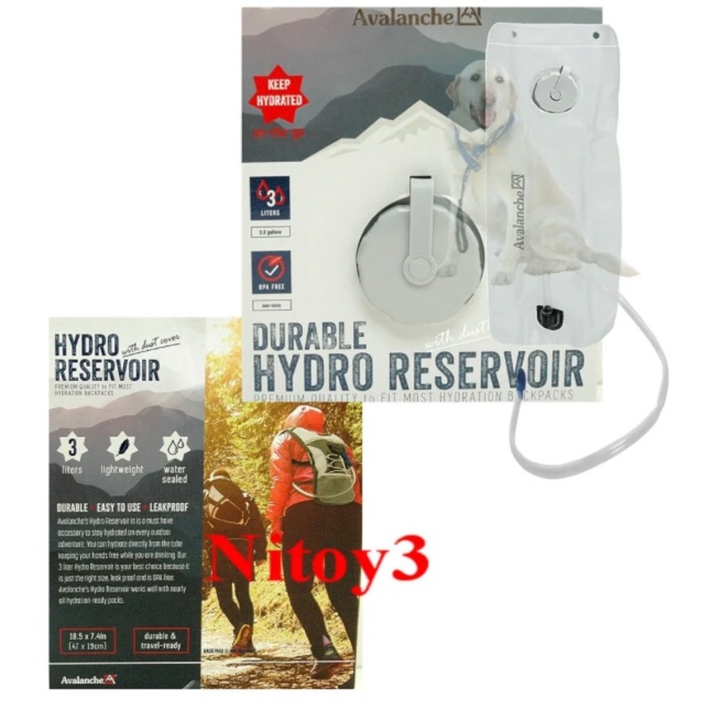 Durable Avalanche brand, 3L Water Bladder for hydration backpacks. NWT.